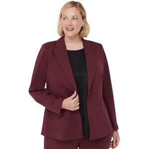 Lane Bryant burgundy red one button suit blazer size 24W NWT